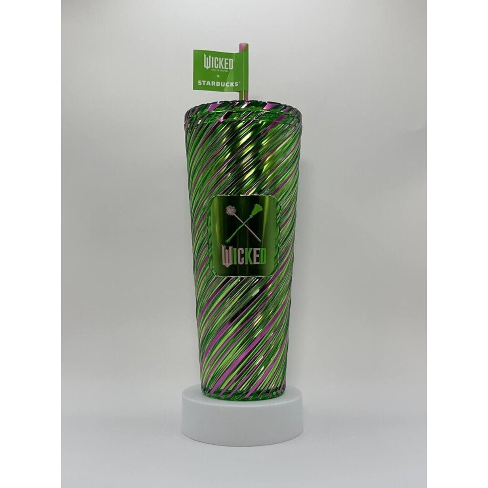 ✨ New Starbucks Wicked Pink & Green Swirl Tumbler (24 oz.) with Straw ✨